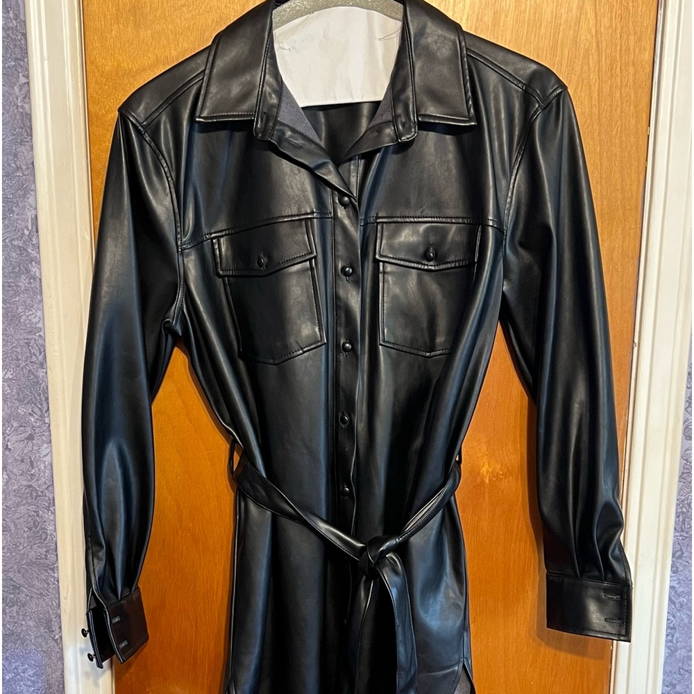 🖤 FAUX LEATHER SHIRTDRESS🖤